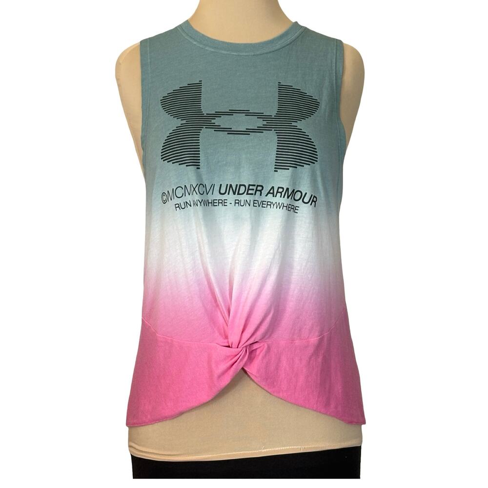 Under Armour Loose Fit Ombre Twist Hem Tank Top Womens M